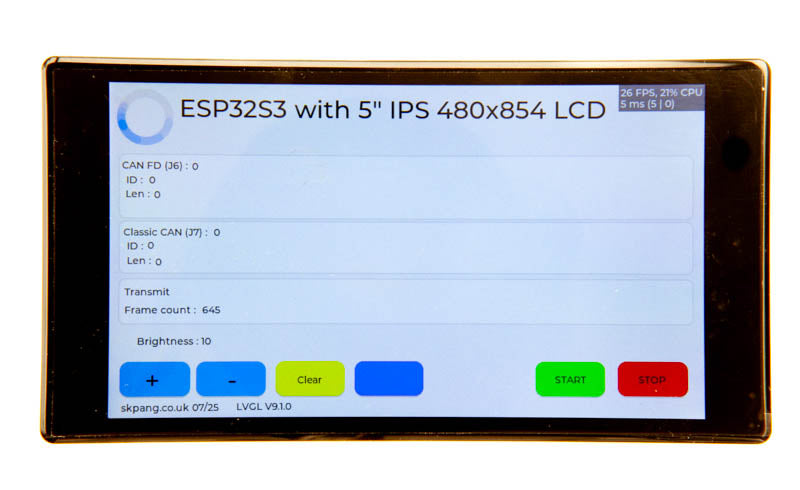 ESP32S3 5" 480x854 IPS LCD with CAN FD and CAN-Bus