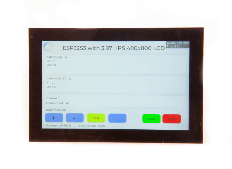 ESP32S3 3.97" 480x854 IPS LCD with CAN FD and CAN-Bus