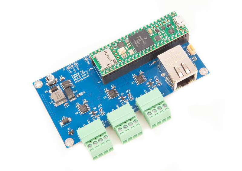 Teensy 4.1 Triple CAN-Bus Board with Ethernet