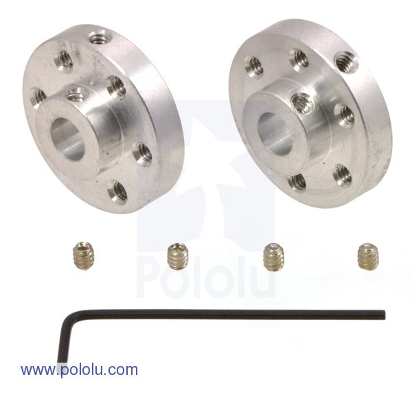 Aluminum Mounting Hub for 1-4" Shaft, M3 Holes (2-Pack)