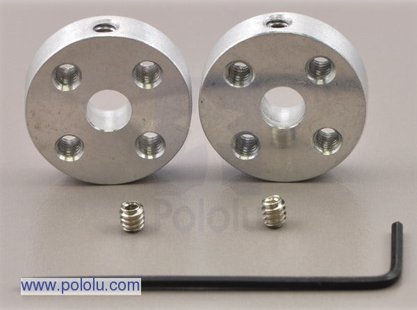 Aluminum Mounting Hub for 5mm Shaft, #4-40 Holes (2-Pack)