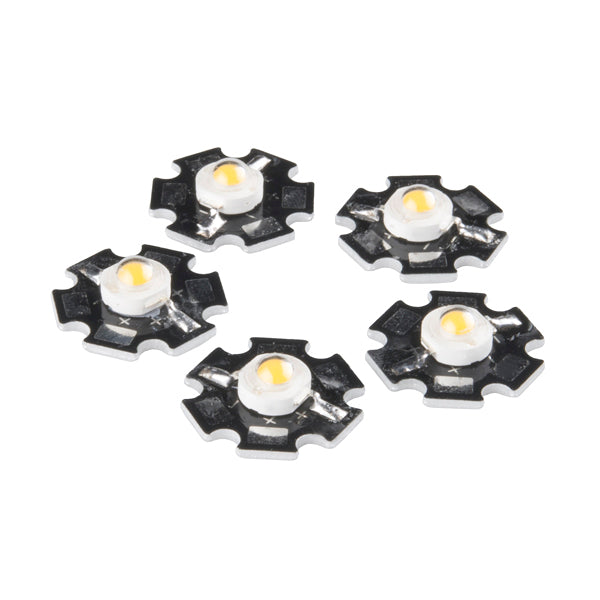 LED - 3W Aluminum PCB (5 Pack, Red)