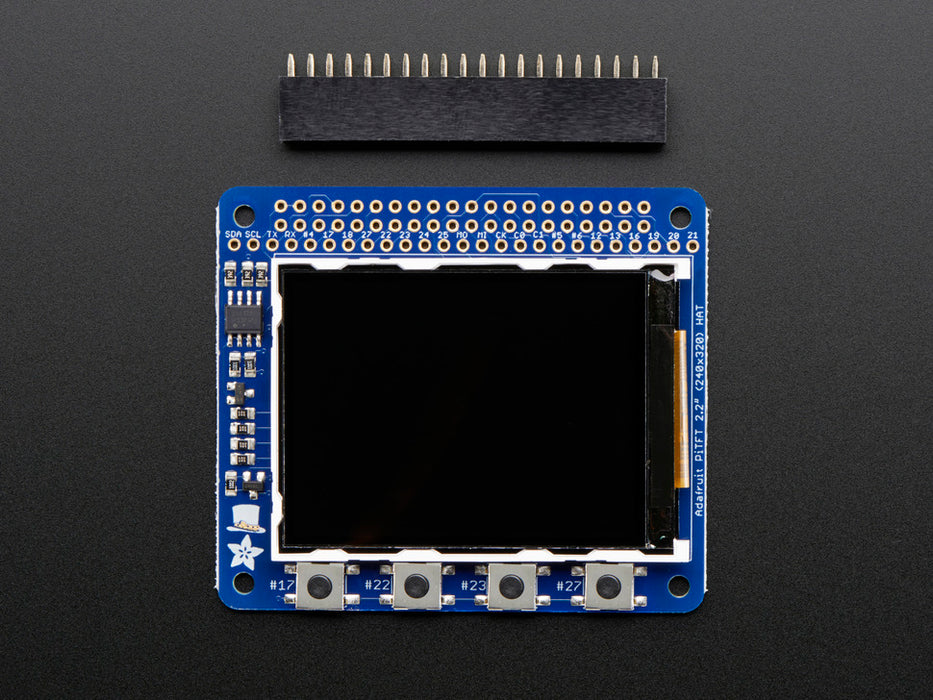 PiTFT 2.2" HAT Mini Kit - 320x240 2.2" TFT - No Touch