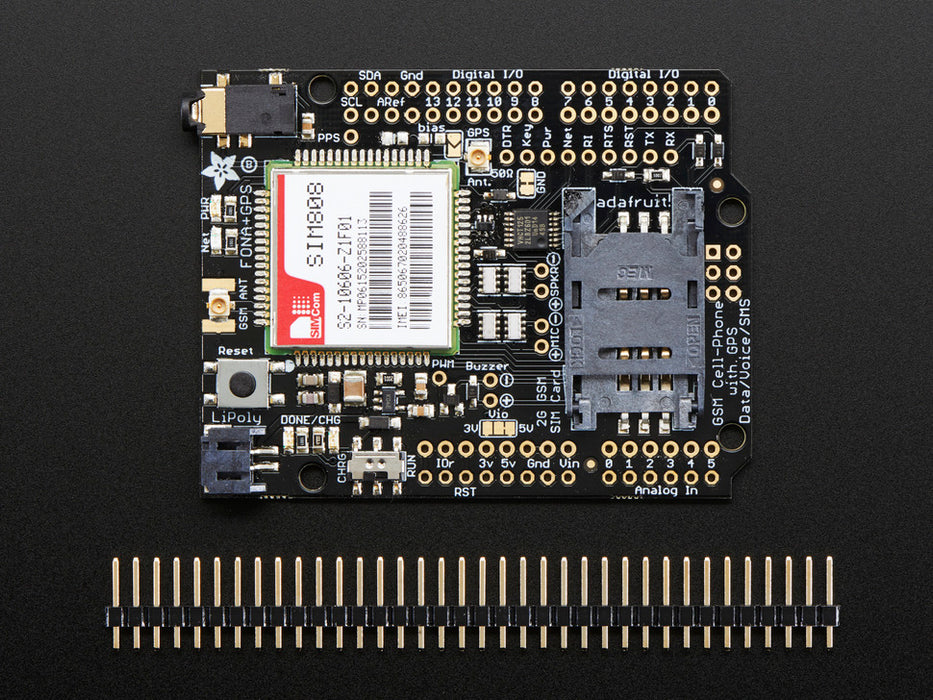 Adafruit FONA 808 Shield - Mini Cellular GSM + GPS for Arduino