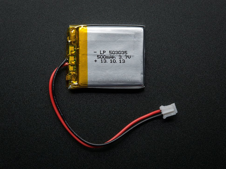 LITHIUM ION POLYMER BATTERY - 3.7V 500MAH