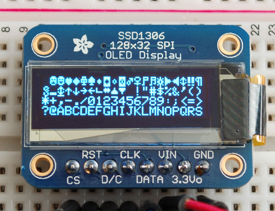 Miniature Monochrome 128x32 SPI OLED graphic display 1" Diagonal