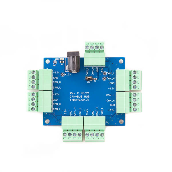 CAN-Bus hub with 7 ports and power distribution