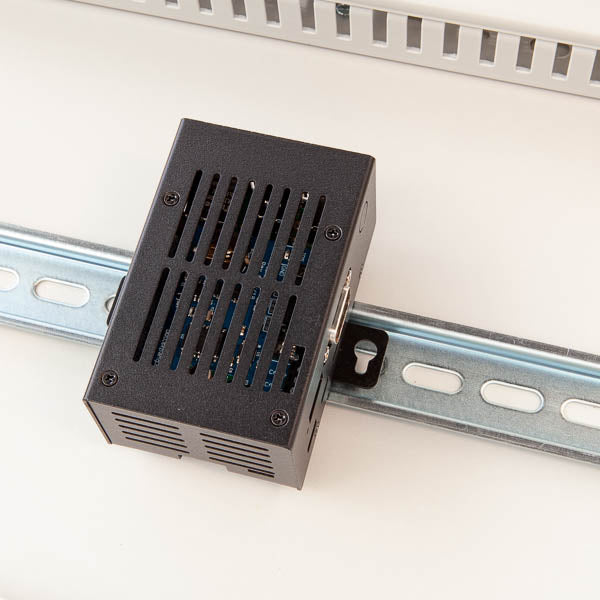 Products Metal case for PiCAN2, PiCAN3 and PiCAN FD for Raspberry Pi 4 with DIN rail plate