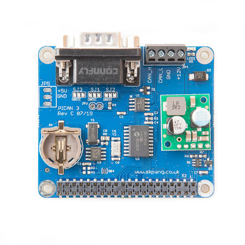 PiCAN3 CAN-Bus Board for Raspberry Pi 4 with 3A SMPS + RTC