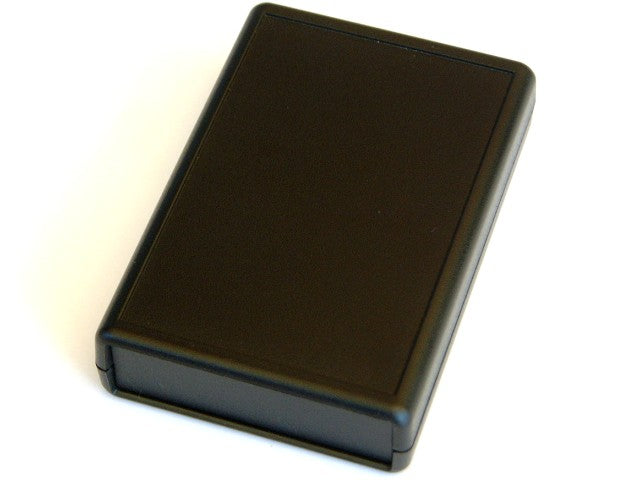 Plastic enclosure with front and back panel, 110mm x 75mm x 25mm