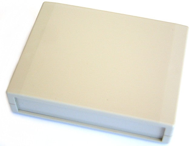 Plastic enclosure with front and back panel, 100mm x 130mm x 30m