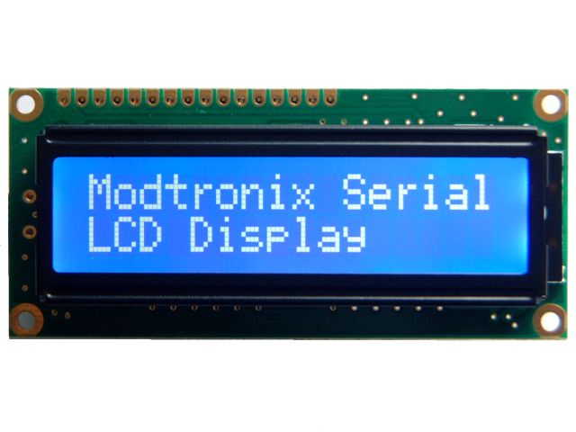 LCD SPI-I2C serial bus, 2x16 character, STN blue (neg) white LED