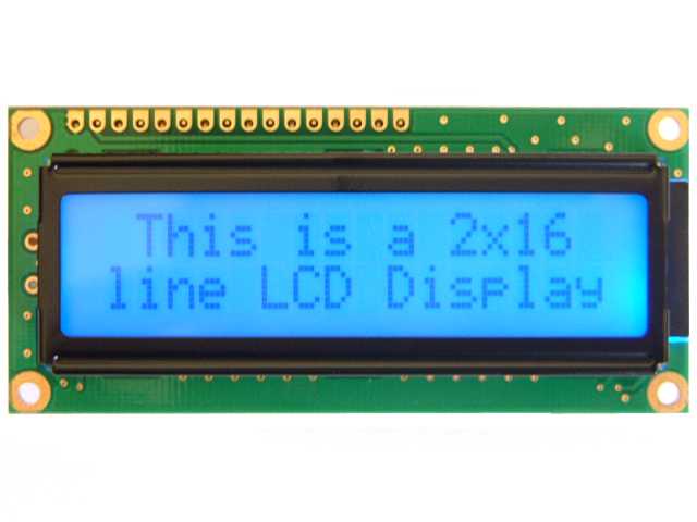 2x16 characters, STN gray, Blue LED backlight - 5v