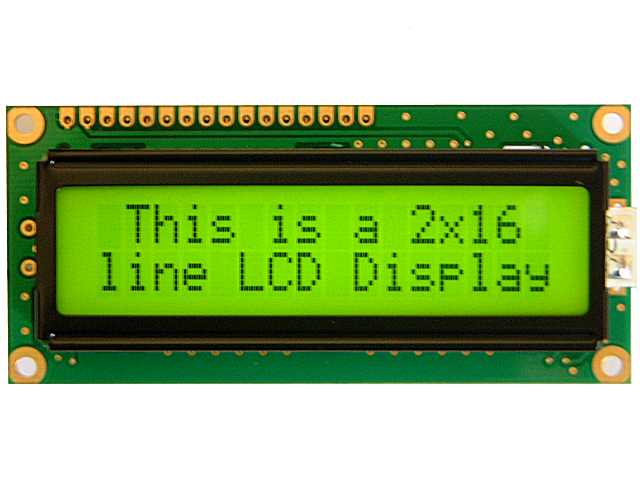 LCD SPI-I2C serial bus, 2x16 character, STN yl-gn yl-gn LED