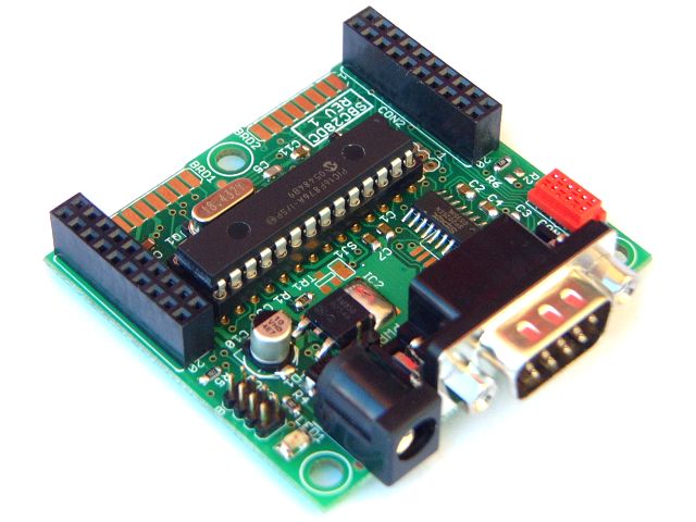 SBC for 28 pin PIC with RS232 - fully assembled