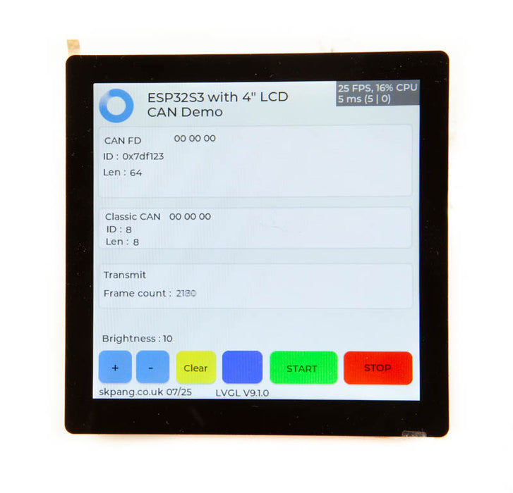 ESP32S3 4" 480x480 IPS LCD with CAN FD and CAN-Bus