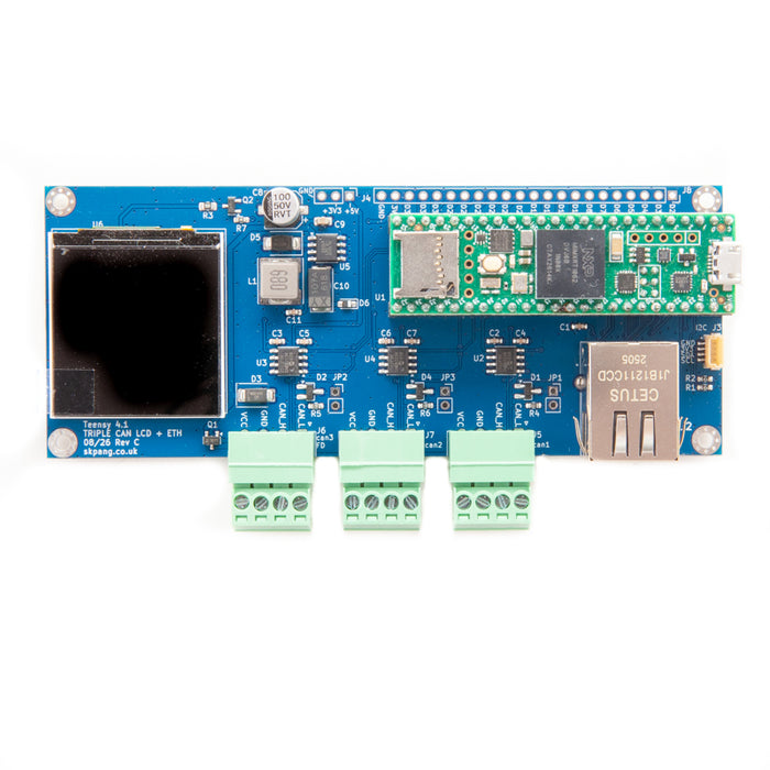 Teensy 4.1 Triple CAN Board with 240x240 LCD and Ethernet - Rev C