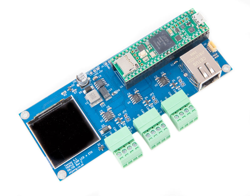 Teensy 4.1 Triple CAN Board with 240x240 LCD and Ethernet - Rev C