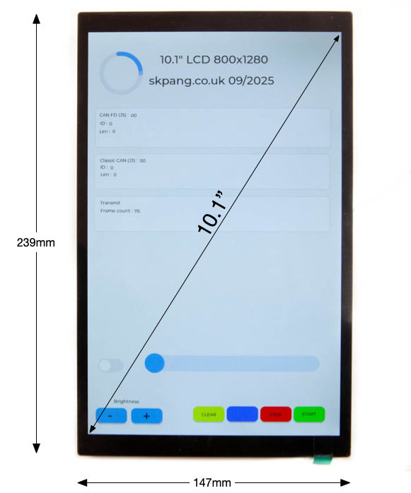 ESP32P4 with 10.1" 800x1280 IPS LCD,  CAN FD and CAN-Bus