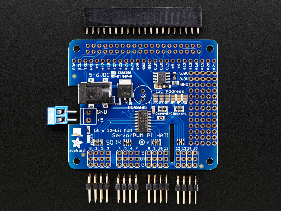 Adafruit 16-Channel PWM - Servo HAT for Raspberry Pi - Mini Kit — SK ...