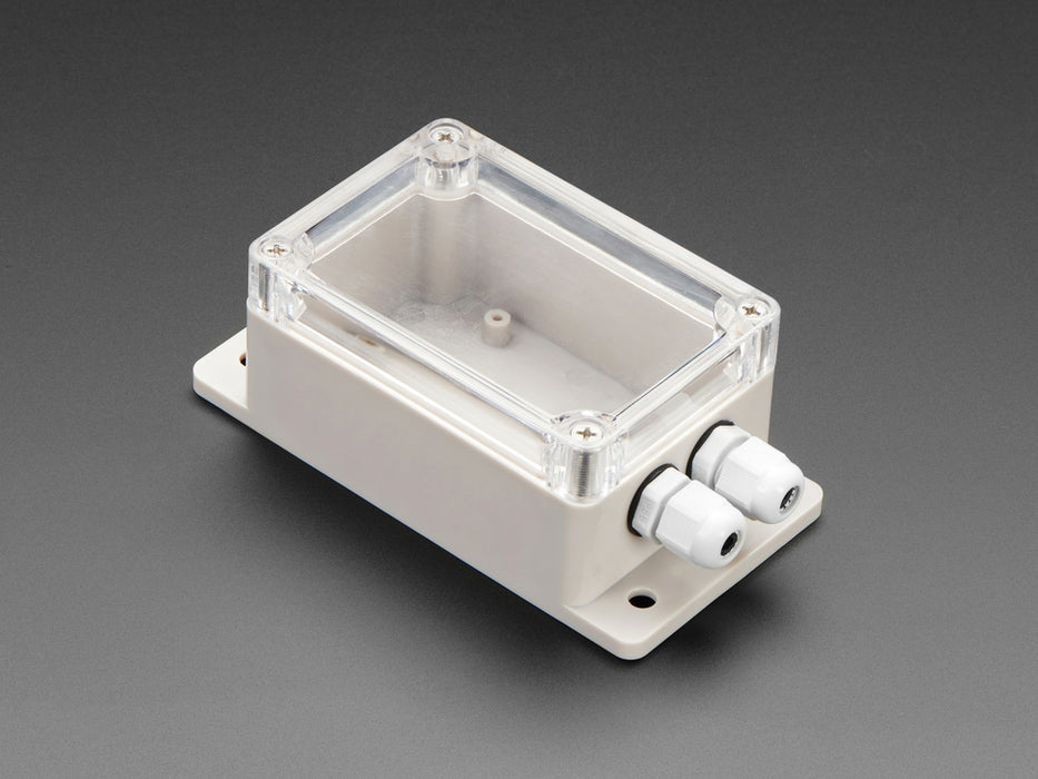 Flanged Weatherproof Enclosure With Cable Glands 100x68x36mm