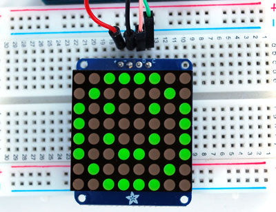 Adafruit Small 1.2" 8x8 LED Matrix w-I2C Backpack - Green