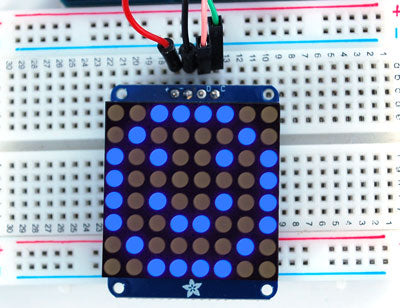 Adafruit Small 1.2" 8x8 LED Matrix w-I2C Backpack - Blue