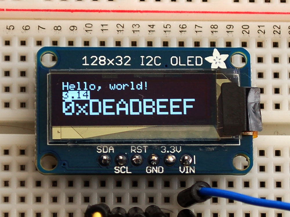 Miniature Monochrome 128x32 I2C OLED graphic display 1
