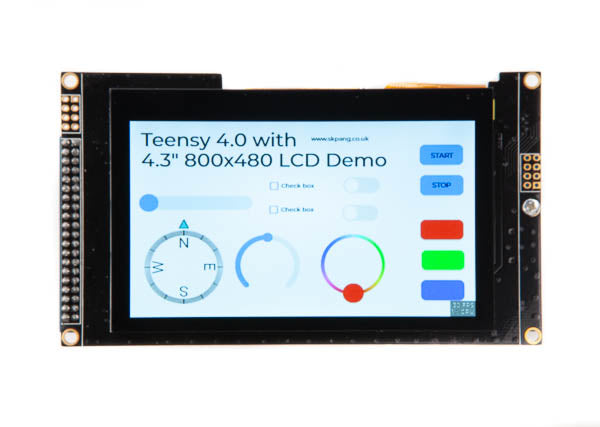 Teensy 4.0 Classic CAN, CAN FD Board with 800x480 4.3" Touch LCD