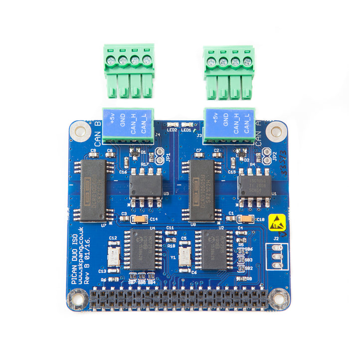 PiCAN2 Duo Isolated CAN-Bus Board for Raspberry Pi - RETIRED