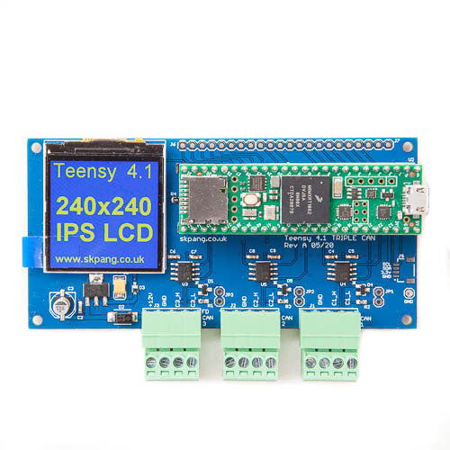Teensy 4.1 Triple CAN Board with 240x240 IPS LCD