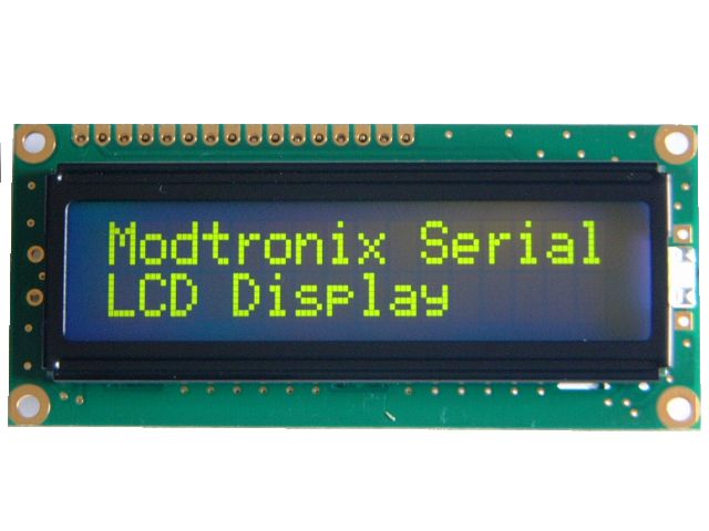 LCD SPI-I2C serial bus, 2x16 character, STN blue (neg) yl-gn LED
